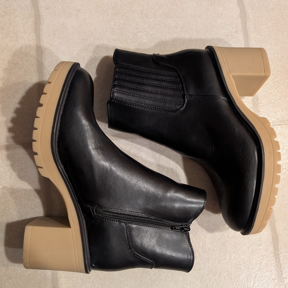 Target Black and Tan Heeled Boots